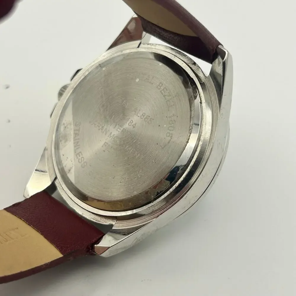 Women’s Silver-tone Dazzling Rhinestone Encrusted Dial Brown Leather Watch